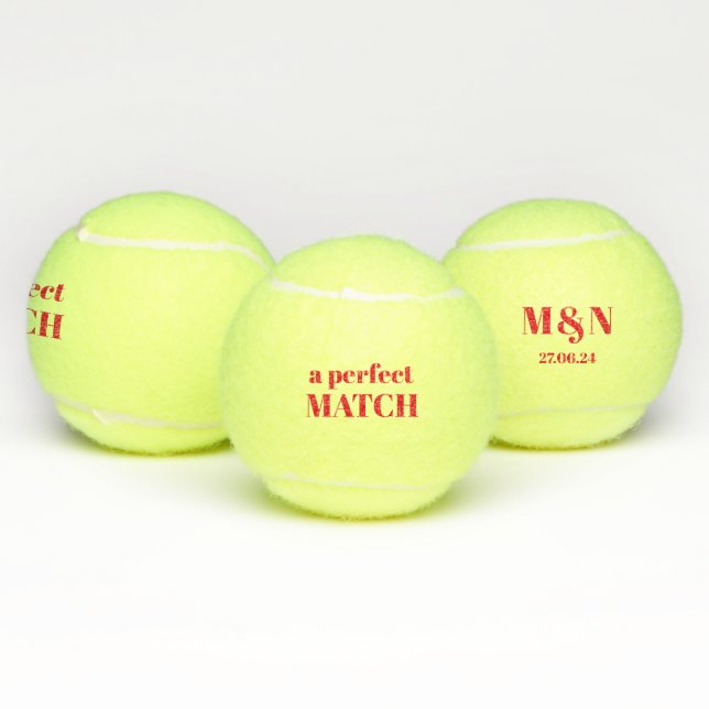 Balles De Tennis Un Match Parfait ! Mariage monogramme (Multiple)