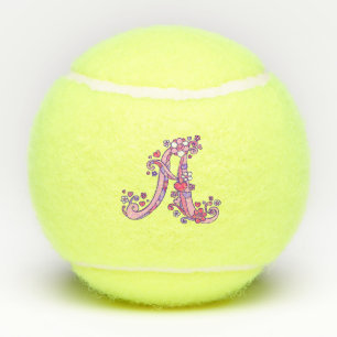 Balles De Tennis Un monogramme de filles personnalisées doodle lett