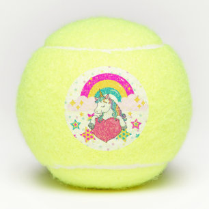Balles De Tennis Unicorne arc-en-ciel avec étoiles