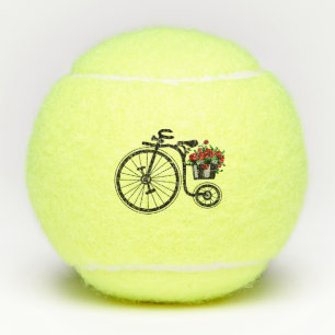 Balles De Tennis Vélo de fleurs Vintages romantiques