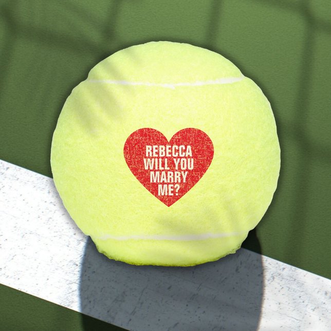 Balles De Tennis Veux-tu m'épouser Proposition de mariage personnal (Will You Marry Me Custom Marriage Proposal Tennis Balls)