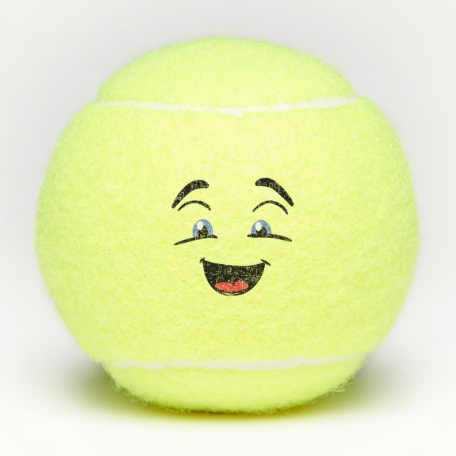 Balles De Tennis Visage joyeux Générique De Marque (Devant)