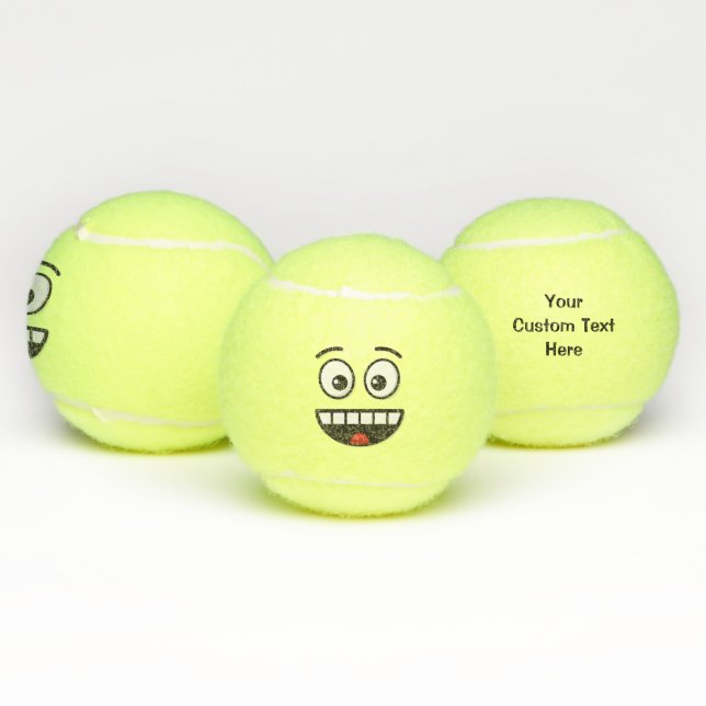Balles De Tennis Visage souriant avec bouche ouverte (Multiple)