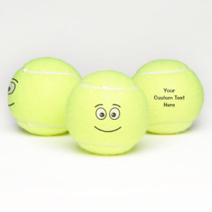 Balles De Tennis Visage souriant avec yeux ouverts