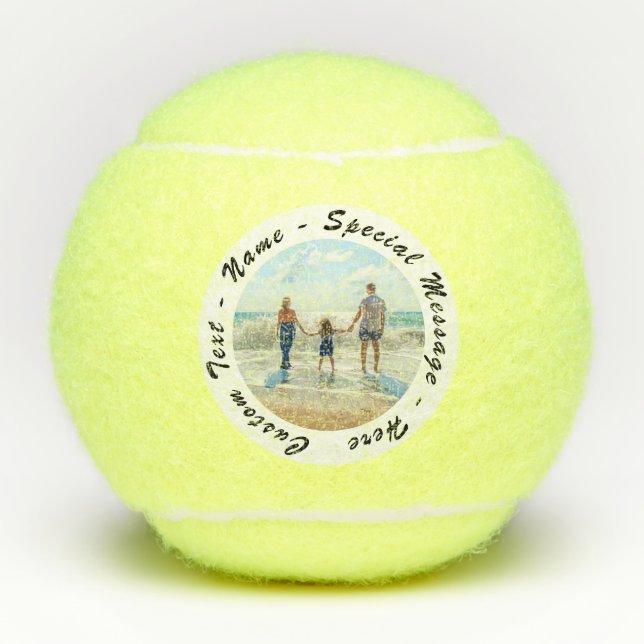 Balles De Tennis Votre photo Tennis Balls cadeau avec texte personn (Devant)
