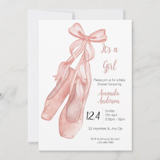 Ballet Baby Shower Invitation for Girls