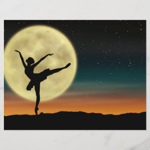 Ballet clair de lune Silhouette Danseur papier