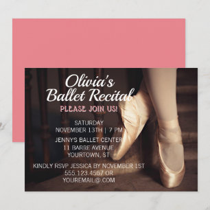 Ballet Dance Considérant Invitation Ballerina Pink