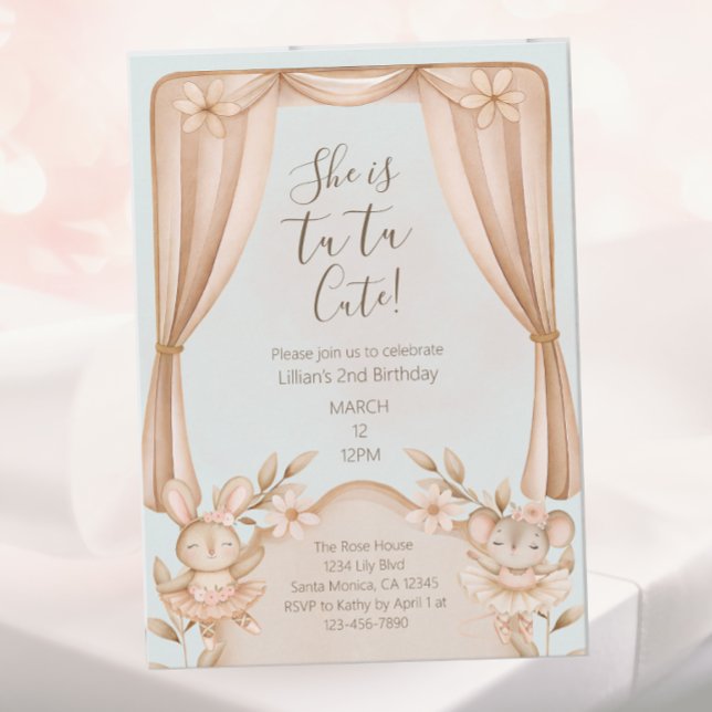 Ballet Dance Girls Second Birthday Invitation (Créateur téléchargé)