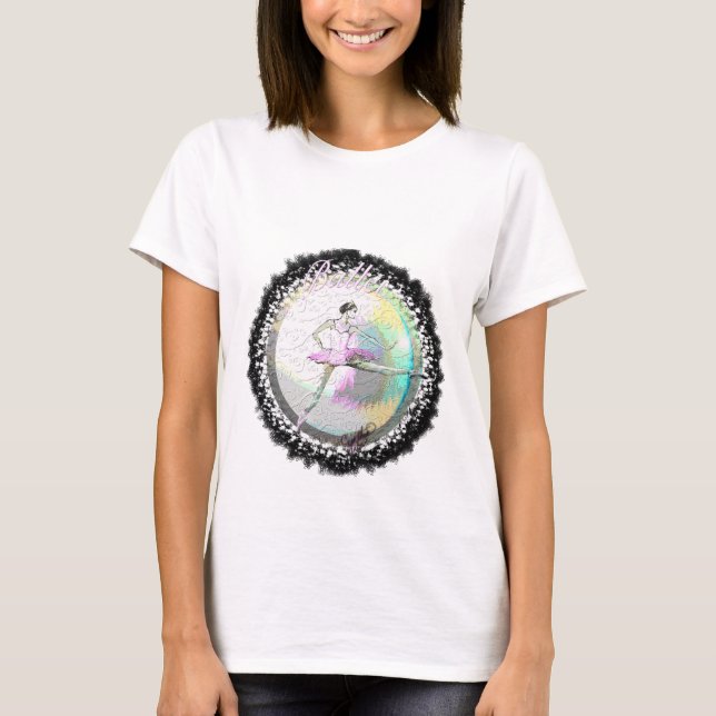 Ballet Dancer à la seconde avec T-shirt "Ballet" (Devant)