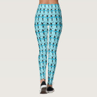 Ballet Dancer Ballerina Silhouette Leggings Blue