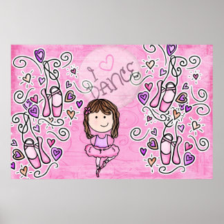 Ballet danse Mur murale Poster Girls Chambre