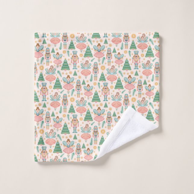 Ballet et fées de craquelins sur Arrière - plan de (Gant de toilette)