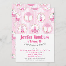Ballet Invitation Anniversaire Danseur Ballerina R