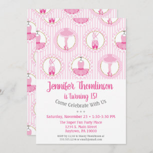 Ballet Invitation Anniversaire Danseur Ballerina R