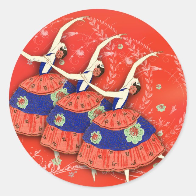 Ballet Printemps en Étiquette Ballerina rouge (Devant)