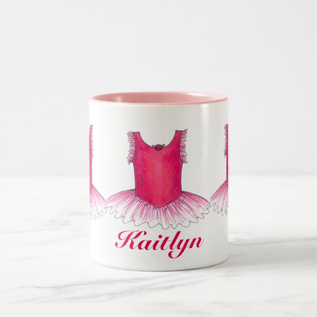 Ballet rose personnalisé Tutu Ballerina Dance Mug (Centre)