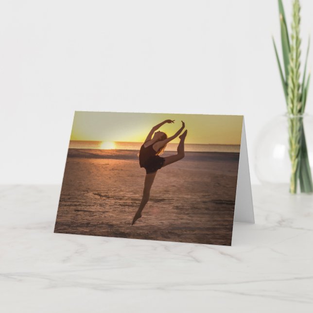 Ballet sur la carte de voeux de note ou de plage (Devant)