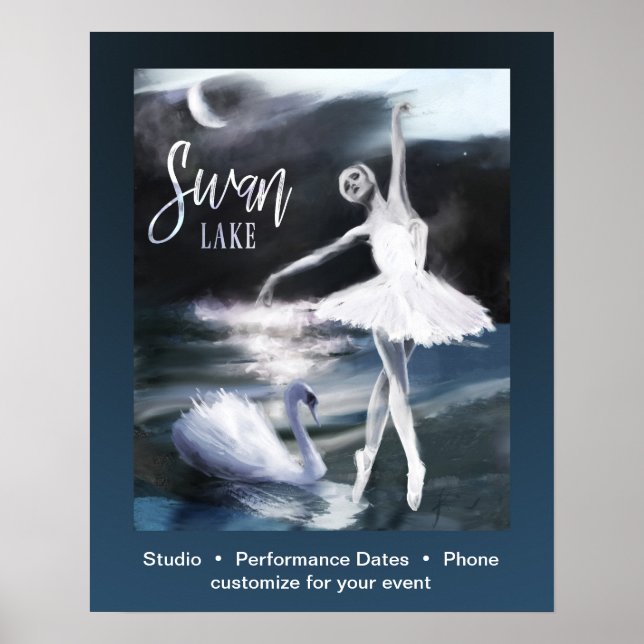 Ballet Swan Lake Dance Poster sur mesure Performan (Devant)