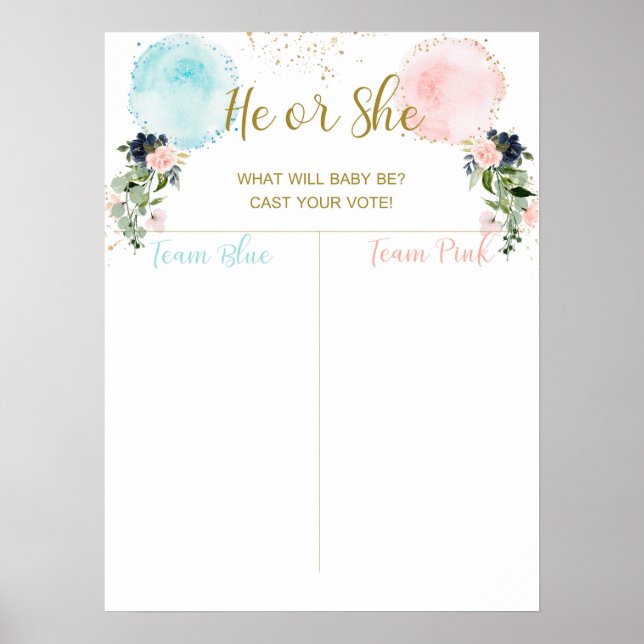 Balloirs Poster votre vote, bébé ou garçon Poster (Devant)