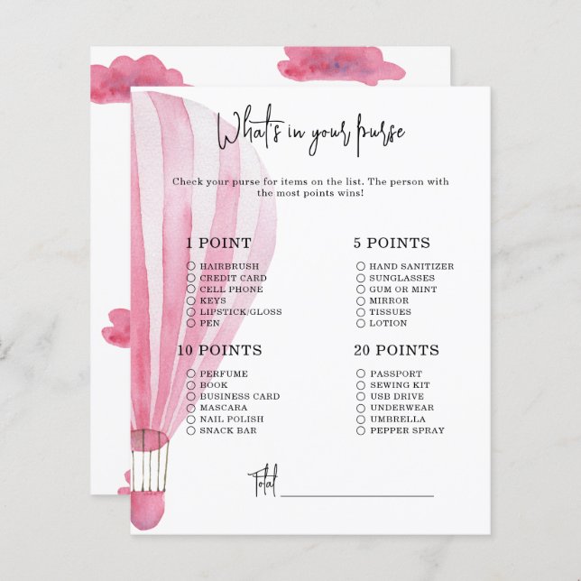 Ballon à air chaud - Ce qui se trouve dans votre b (Devant / Derrière)