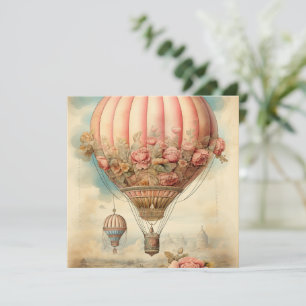 Ballon à air chaud vintage Steampunk Rose Floral