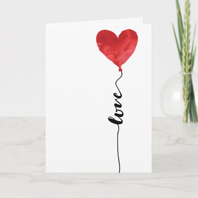 Ballon d'amour - carte de voeux de heureuse (Devant)