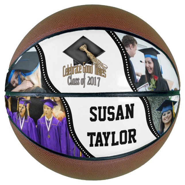 Ballon De Basket AJOUTER 4 PHOTOS Classe de 2017 Graduation Celebra (Devant)