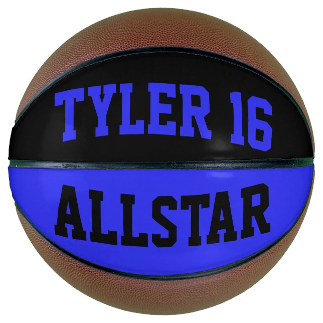 Ballon De Basket Allstar Bleu et Noir (Devant)