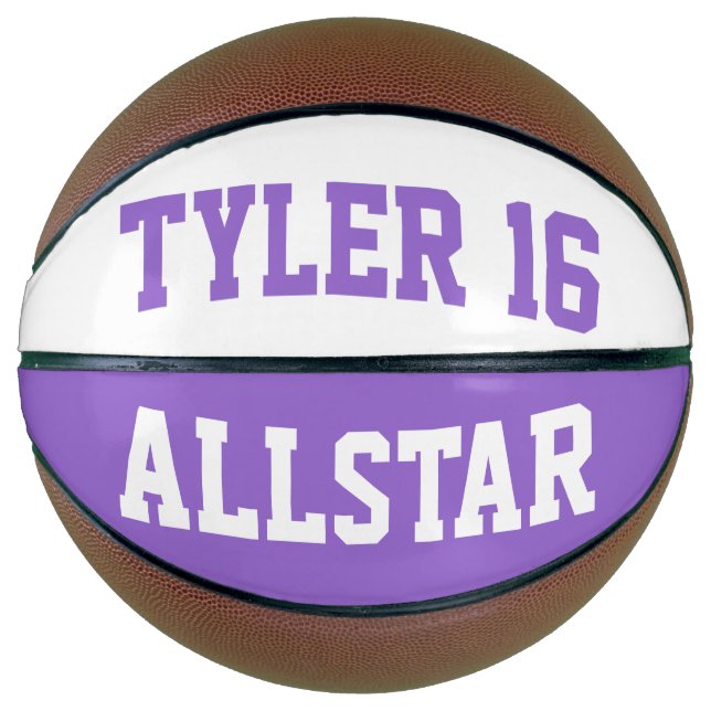 Ballon De Basket Allstar Clair violet et blanc (Devant)