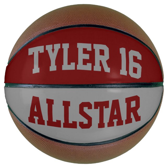 Ballon De Basket Allstar Red et Grey (Devant)