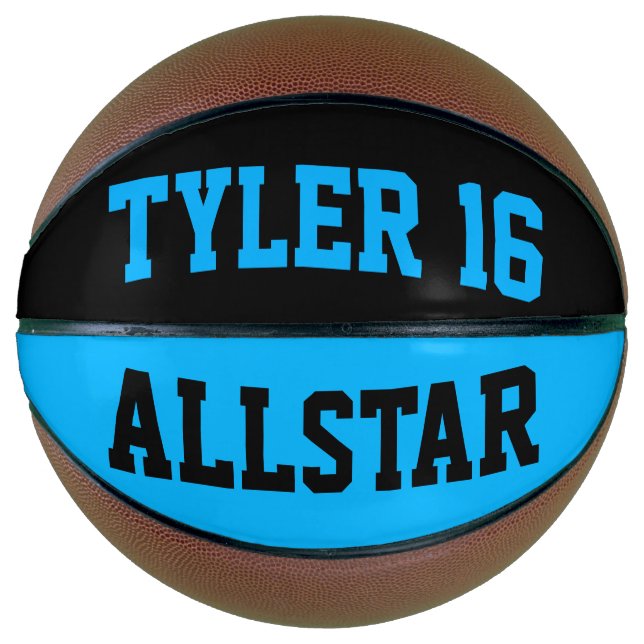 Ballon De Basket Allstar Turquoise et Noir (Devant)