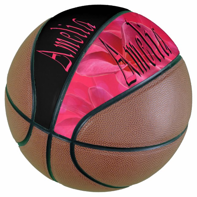 Ballon De Basket Amelia, nom de fille, logo, basketball de taille r (Incliné)