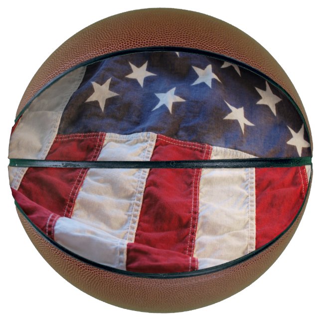 Ballon De Basket Ancien drapeau américain (Devant)