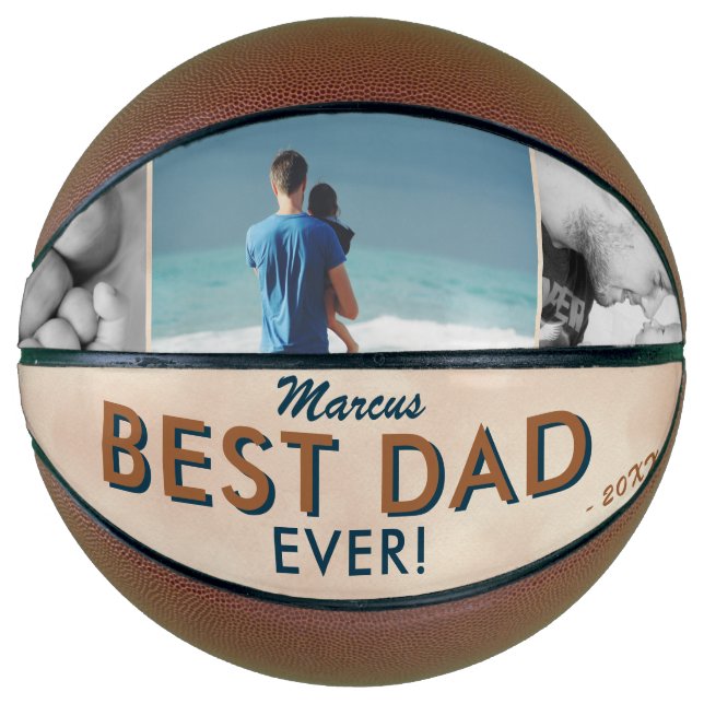 Ballon De Basket Aquarelle Best Dad`s 3 Day Photo Collage (Devant)