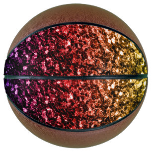 Ballon De Basket Arc-en-ciel coloré faux paillettes scintillantes b