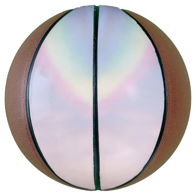 Ballon De Basket Arc en ciel d'espoir - pastel, (Vertical)