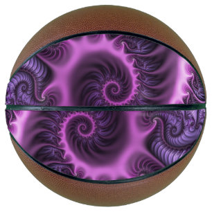 Ballon De Basket Art fractal abstrait spirale rose violet vif