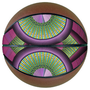 Ballon De Basket Art Fractal Moderne Rond Et Coloré