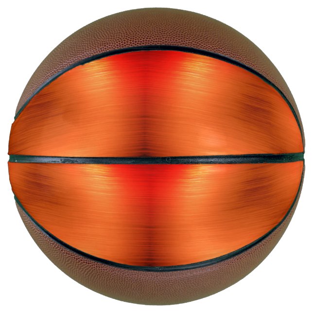 Ballon De Basket Aspect en métal orange brossé (Devant)