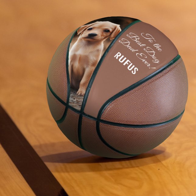 Ballon De Basket Au meilleur papa de chien jamais personnalisé phot (Créateur téléchargé)