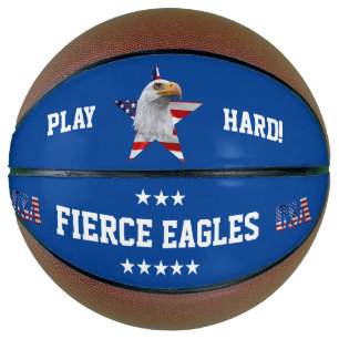 Ballon De Basket Awesome Bald Eagle, Drapeau Américain, Star