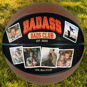 Ballon De Basket Badass Papa Club Retro Cool Photo Collage