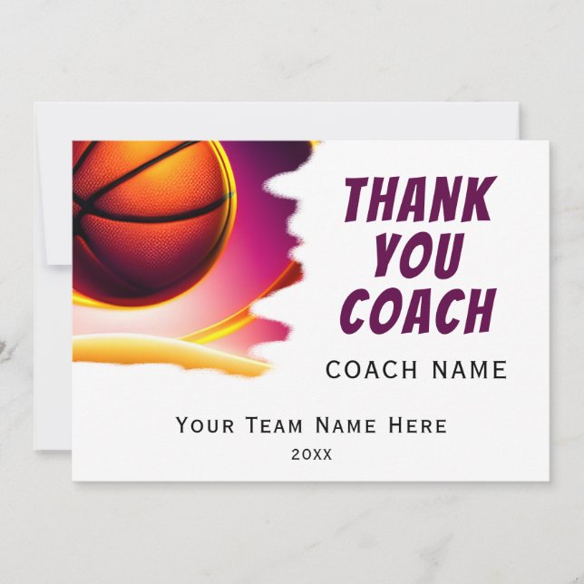 Ballon de Basket-ball Moderne Merci Coach (Devant)