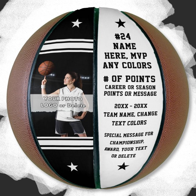 Ballon De Basket Balle de basket personnalisée, CHANGER DE COULEURS (Basketball senior night party ideas. Basketball gift ideas for boys and girls. Basketball MVP, Award)