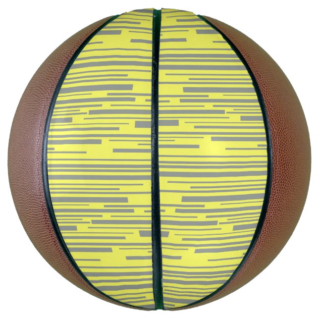 Ballon De Basket Bandes jaunes et grises (Vertical)