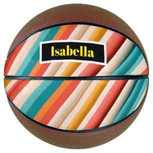 Ballon De Basket Basket-ball à rayures rétro personnalisées Color