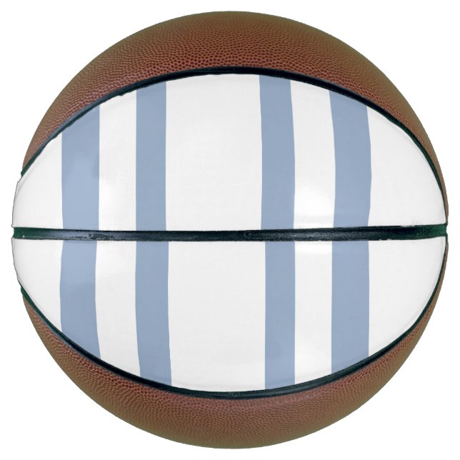 Ballon De Basket Basket-ball bleu et blanc rayé (Devant)