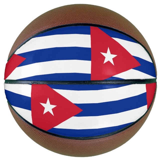 Ballon De Basket Basket-ball complet avec drapeau de Cuba (Devant)