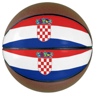 Ballon De Basket Basket-ball complet avec drapeau de la Croatie